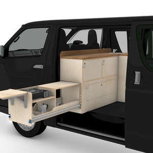 Vanlife Kitchen Plans | Side Pull-Out Kitchen for Camper Vans | DIY PDF Guide with Cut List