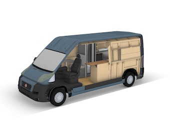 Fiat Ducato L3H2 Camper Van Conversion Plans | Peugeot Boxer & Citroën Relay Compatible | DIY CNC DXF Build Files (Right hand drive)