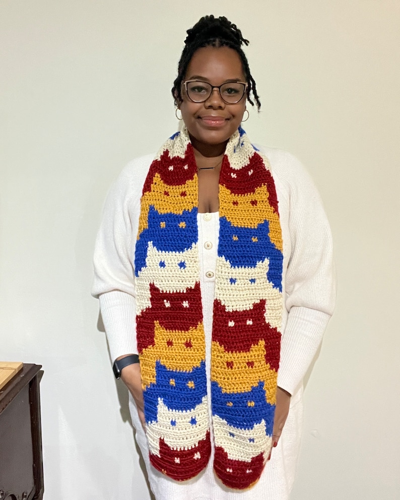 Crochet Cat Scarf Etsy