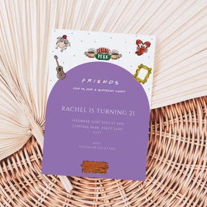 Friends Birthday Invitation, Friends Party Invitation, Birthday Party Invite, Editable Digital Corjl Template