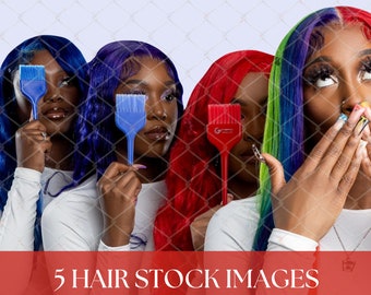 Hair Stock Photos: Diverse Beauty Images for Business (Instant Download)