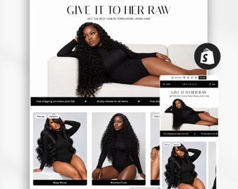 May include: A website interface for Milina Beaute featuring a banner with the text Give It To Her Raw and Get The Best Hair In Town From Lavish Hair. The layout displays multiple images of individuals with long dark hair wearing black bodysuits.