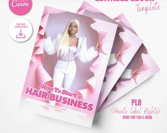 Hair Business Ebook: PLR Canva Template (Editable)