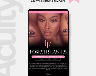 Lash Booking Template: Acuity Scheduling Website (Canva Download)