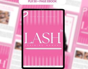 Lash Install Guide – PLR Ebook: Canva Template, PLR Editable Workbook (Digital Download)