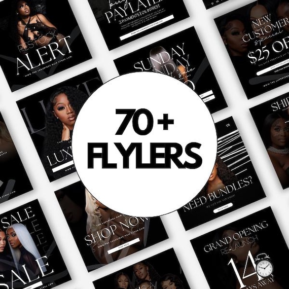 70 beauty Instagram flyers: Salon Marketing Templates (Canva, Instant Download)