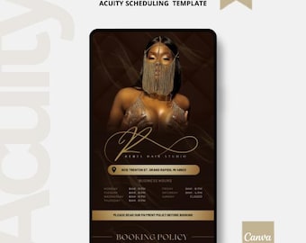 Hair Stylist Acuity Scheduling Website Template: Canva Design (Instant Download)