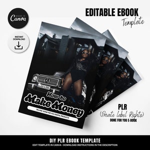 Ebook, How to Make Money Selling Digital Products, PLR Done For You Ebook Template, Work Book, Editable, Canva Template