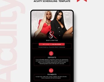 Hair Stylist Acuity Scheduling Template: Editable Booking Website (Canva)