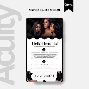 Acuity Hair Stylist Booking Website Template: Editable Canva Design (Instant Download) image 1