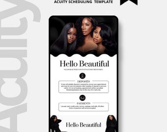 Acuity Hair StylistBooking-Website-Vorlage: Bearbeitbares Canva-Design (Instant Download)