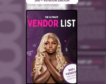 500 Vendors PLR Ebook: Hair, Beauty & Fashion (Canva Template)