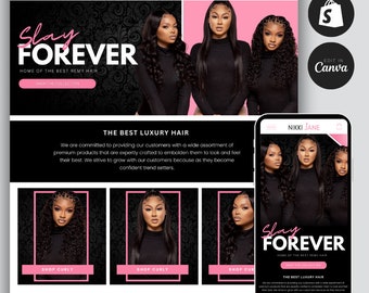 Pink Girly Hair Website Shop-Vorlage