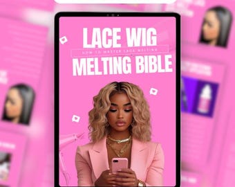 Lace Melting, Hair Stylist Ebook: Canva Template, PLR Editable How to Workbook (Digital Download)