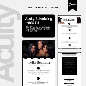 Acuity Hair Stylist Booking Website Template: Editable Canva Design (Instant Download) image 2
