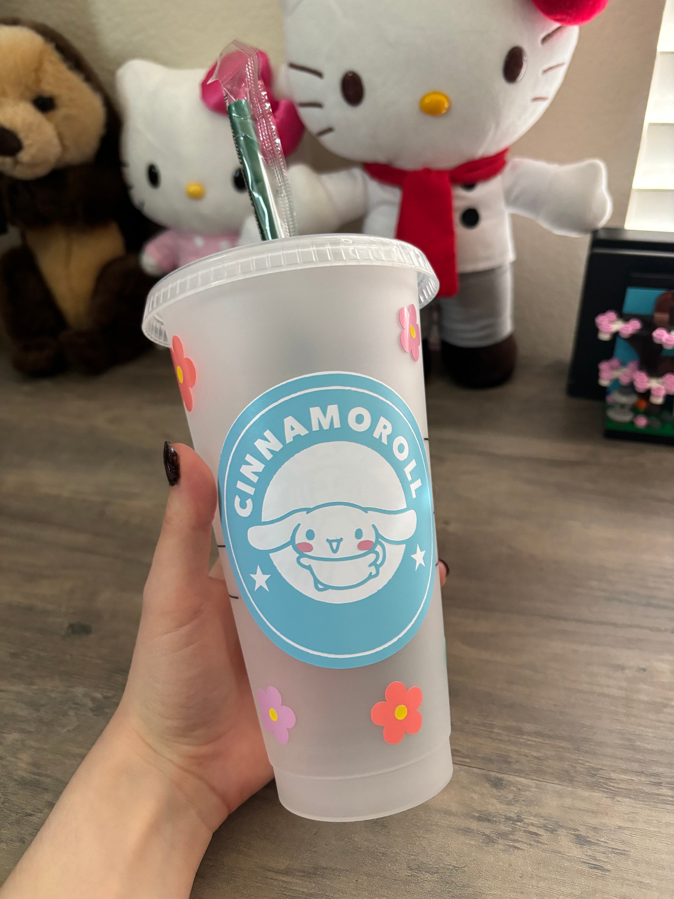Cinnamoroll Starbucks Tumbler With Flowers - Etsy