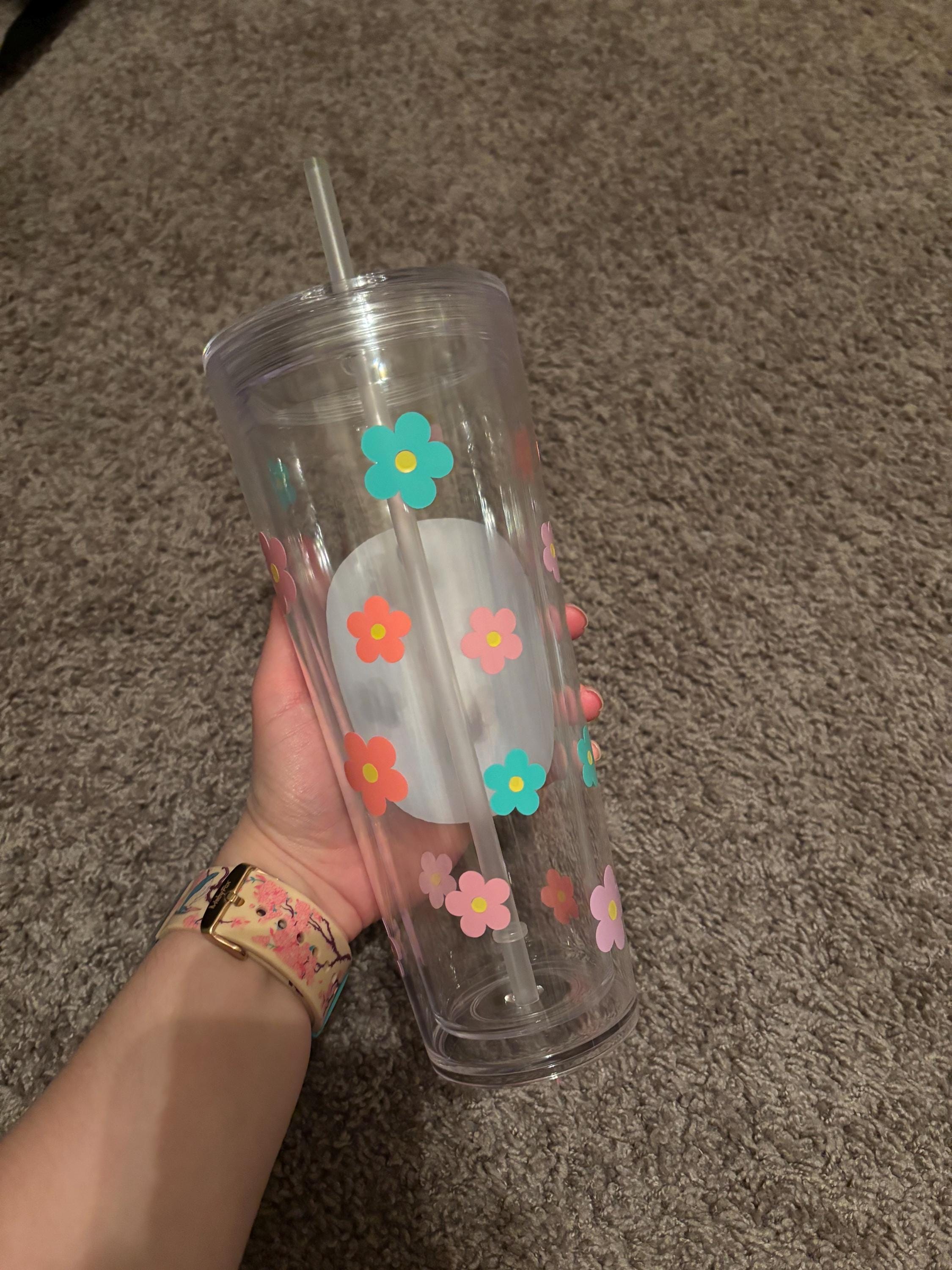 Cinnamoroll Starbucks Tumbler With Flowers - Etsy