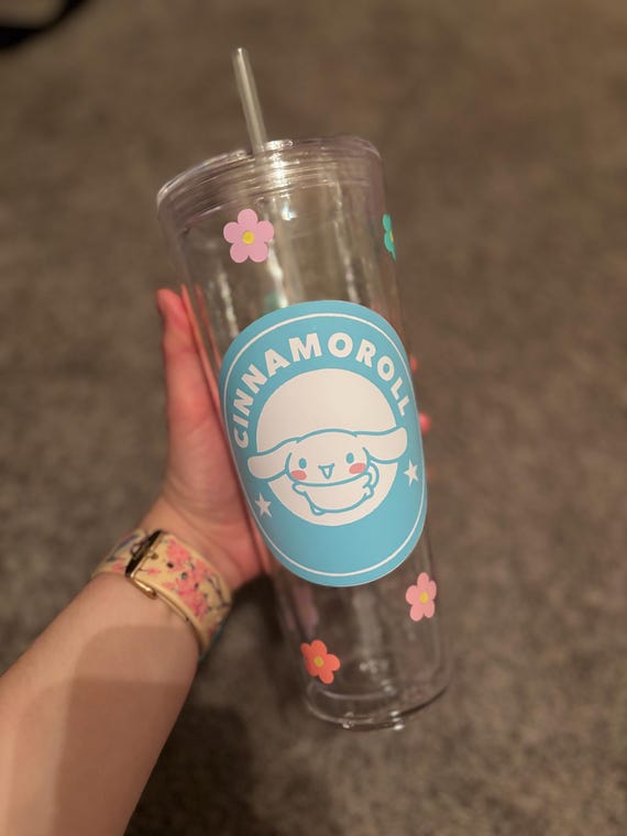 Cinnamoroll Starbucks Tumbler With Flowers - Etsy
