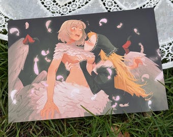Dungeon Meshi Art prints, Farcille, Delicious in Dungeon fanart, Sandwich Hug, Farlin x Marcille, LGBT, small gift