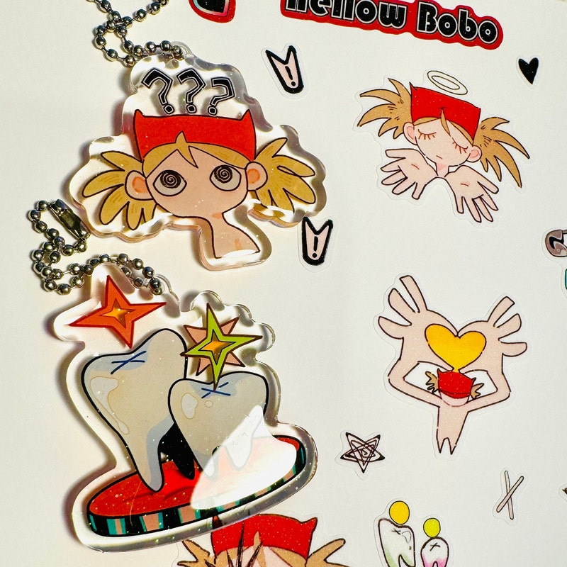 thumbnail image 2 of Anime Character Keychain With Moving Ears & Tail - Acrylic Collectible Keychains 2 of 14