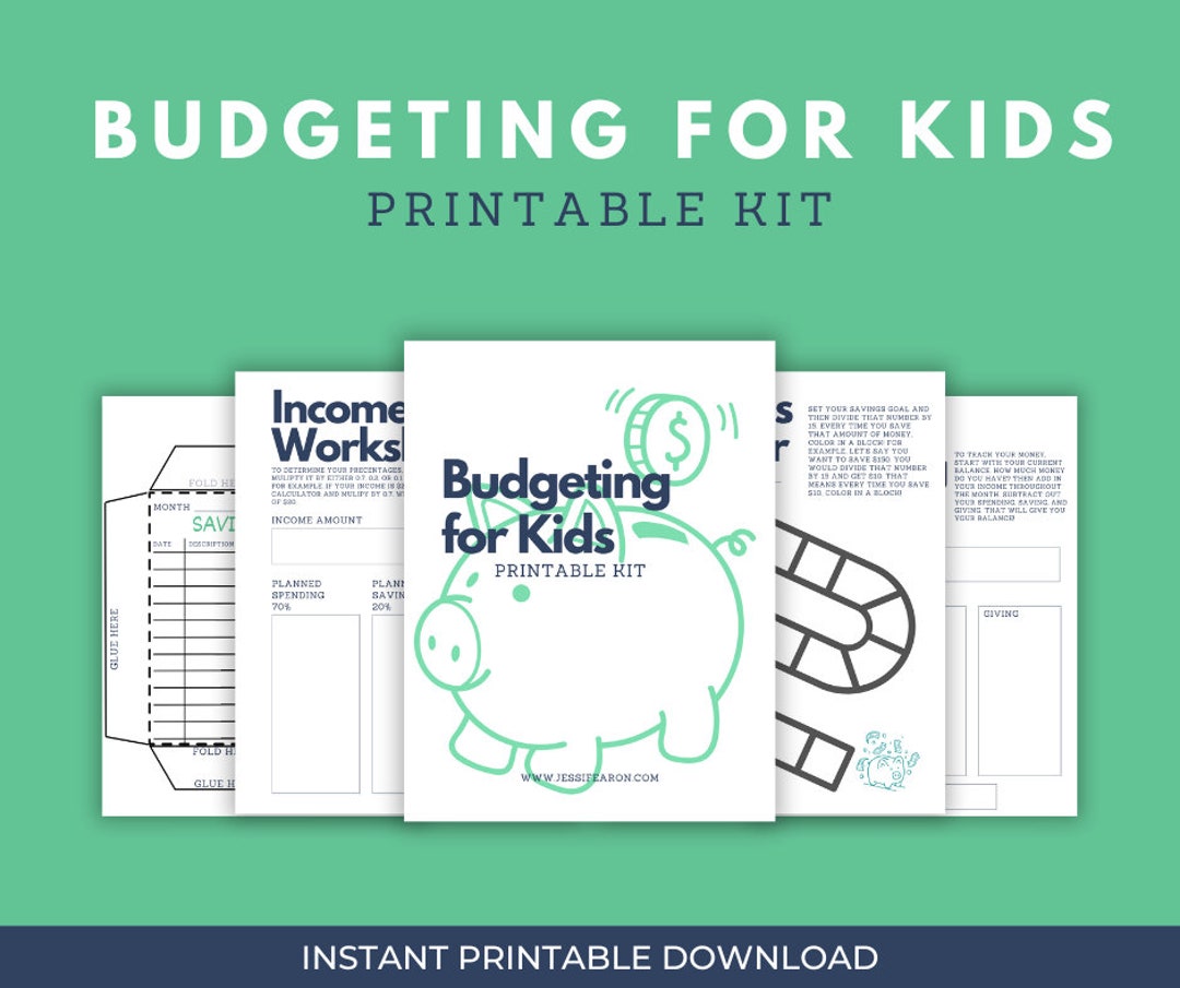 Budgeting for Kids Printable Kit Etsy