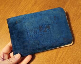 Antique Autograph Book Blue Velvet Booklet Scrapbook 1896 Memory Book 1800's Paper Ephemera