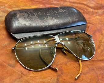 VTG 1930s WWII USAC American Optical Original Aviator Sunglasses with Case