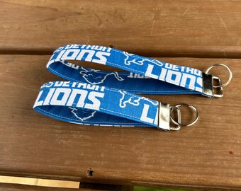 Key fob made with Detroit fabric