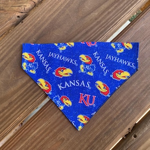 Licensed University of Kansas Jayhawks fabric -- Slip-on Bandana