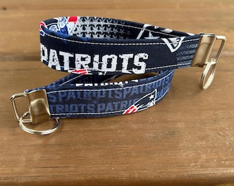Key fob made with Patriots fabric