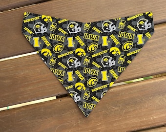 Slip-on Bandana made with licensed University of Iowa fabric