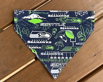 Slip-on Bandana made with licensed Seattle Seahawks fabric