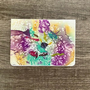Underwater Abstract all Occasion Greeting Card 5x7 with envelope colorful and fun.