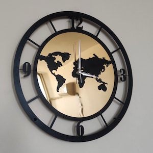Carte du monde en métal, décoration murale, carte postale, horloge murale moderne, décoration intérieure, décoration murale, cadeau, cadeau pour elle, art mural, cadeau pour la maison, meilleur cadeau, cadeaux