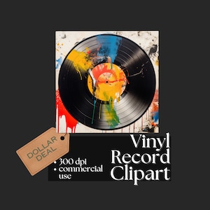 Disque vinyle Clipart musicien PNG Disque artistique en téléchargement numérique Musique créative Graphiques en téléchargement numérique Téléchargement instantané Art imprimable