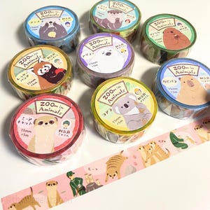 NB Co. Washi Tape | ZOOm in Animals  | 8 Designs | 15mm x 5m
