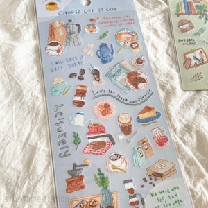 Mind Wave Transparent PET Sticker Sheet | Choosy Life | Coffee Break