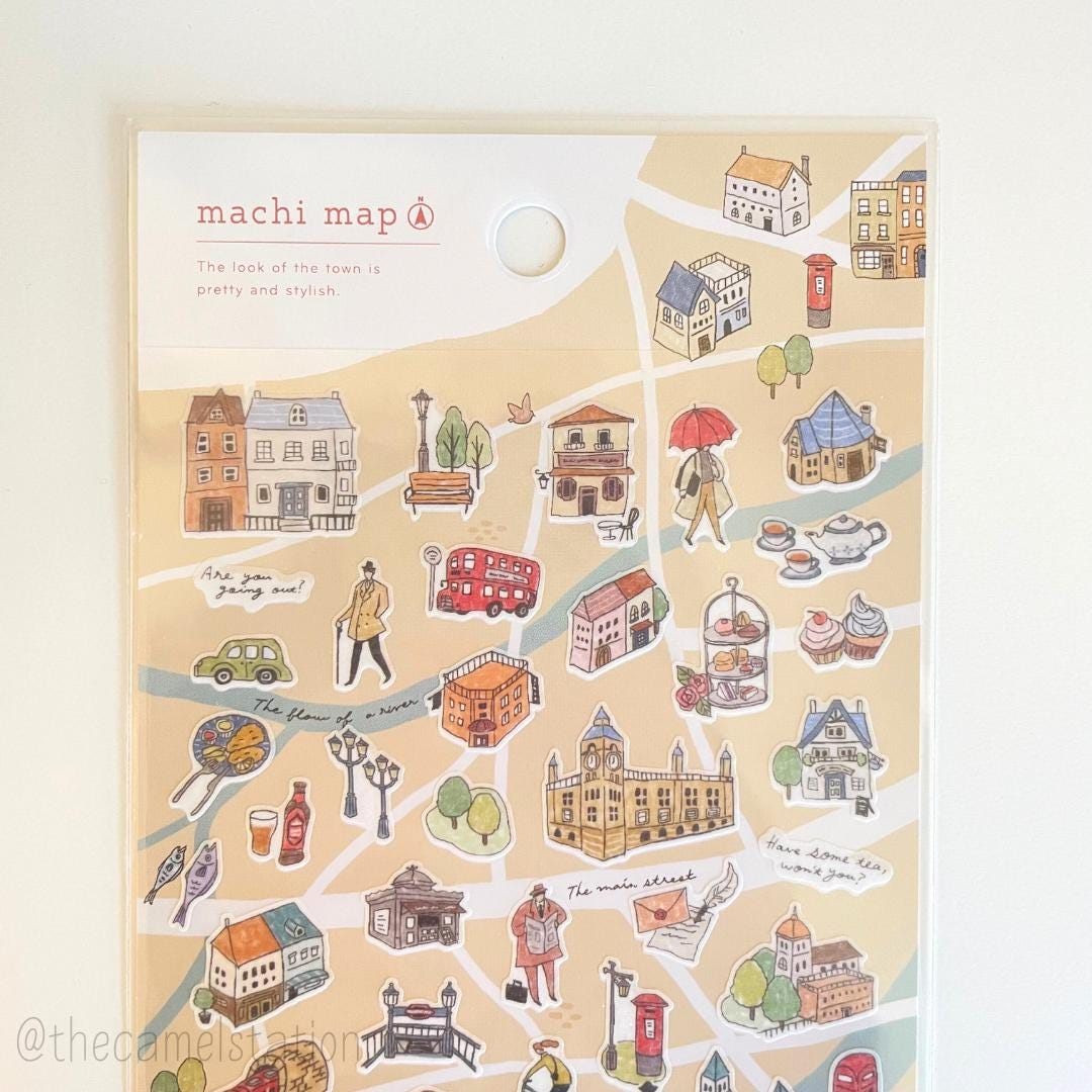 Ward Map Sticker Mind Wave | Sticker Sheet | Town Map | Brown City | Tiny Stickers - Etsy