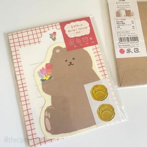 Ensemble de mini lettres découpées à la forme Furukawashiko | Watashi Biyori | Ours duveteux