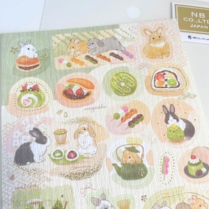 NB Co. | Sticker Sheet | Japanese-style |  Rabbits and Japanese Sweets