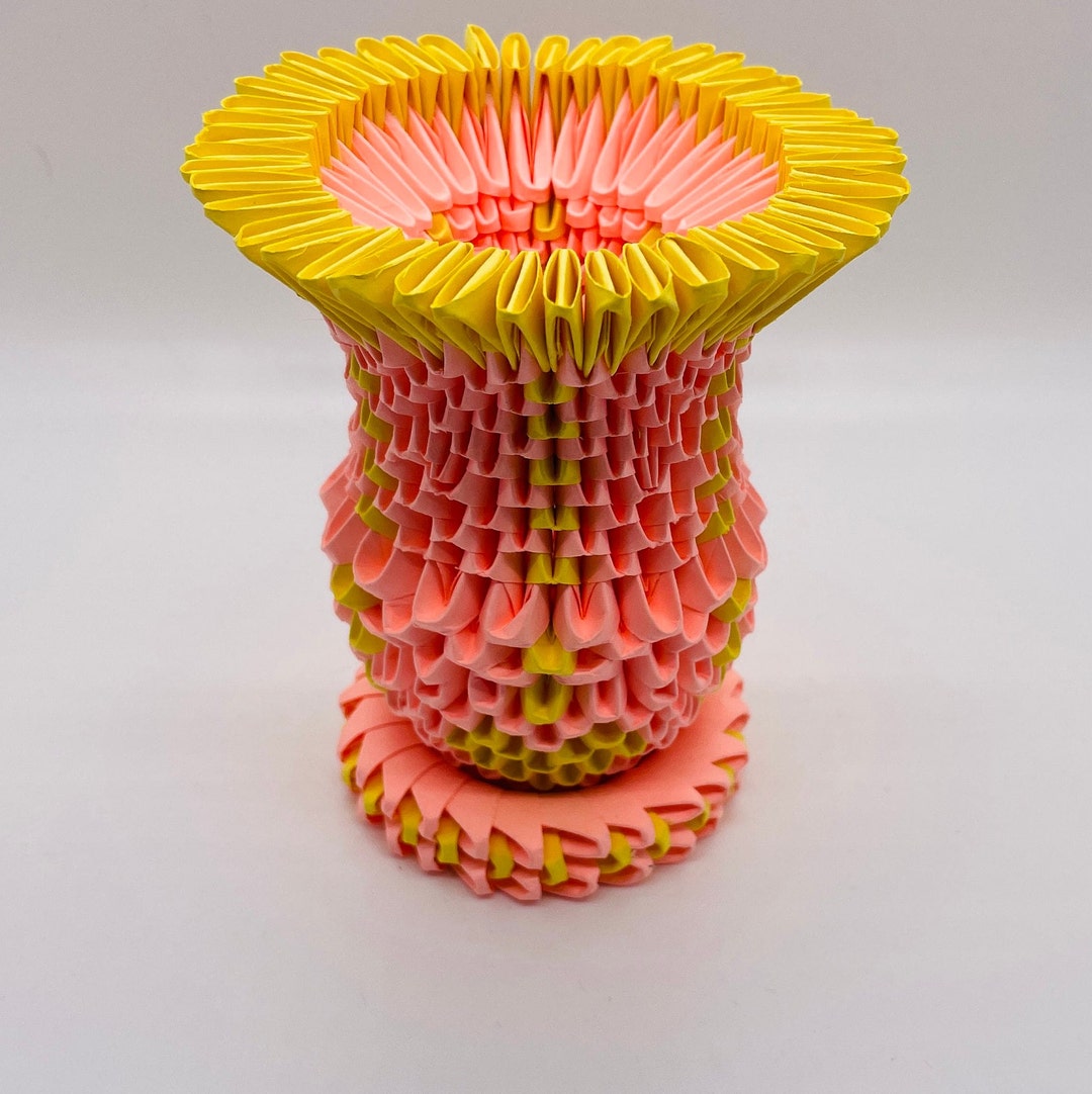 3d Origami Large Vase With Heart Design and Stand - Etsy