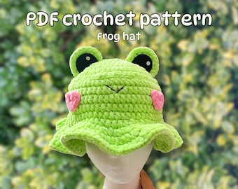 Crochet Frog Bucket Hat Pattern: Amigurumi PDF (Intermediate)