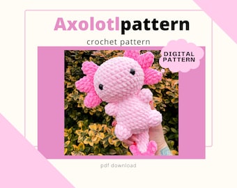Axolotl Crochet Pattern: Easy Plushie Guide (Digital PDF Download)
