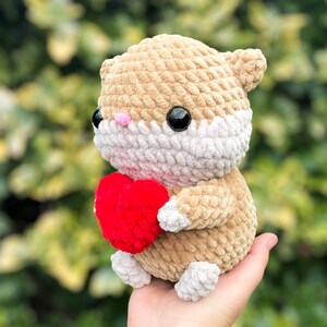 Valentine's Day Hamster Plushie Crochet Pattern - Heartfelt DIY Gift, digital pattern image 7