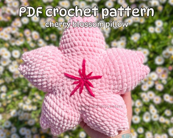 Crochet Cherry Blossom Pillow Pattern: Amigurumi Sakura (PDF