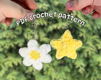 Amigurumi Daisy and Star Keychain Crochet Pattern Bundle (Digital PDF)