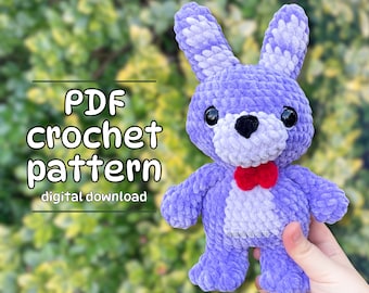 PDF Bunny Plushie Crochet Pattern, handmade gift, digital pattern, amigurumi pattern rabbit plush toy
