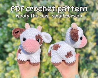 Wooly Cow Crochet Pattern: Mini Plush Toy (PDF Pattern)