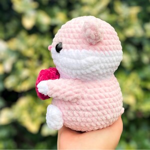 Valentine's Day Hamster Plushie Crochet Pattern - Heartfelt DIY Gift, digital pattern image 4