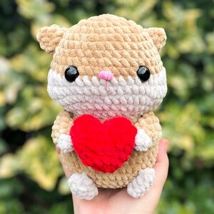 Valentine's Day Hamster Plushie Crochet Pattern - Heartfelt DIY Gift, digital pattern image 6